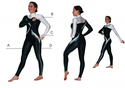 Mirjam Voltigieranzug schwarz/weiss